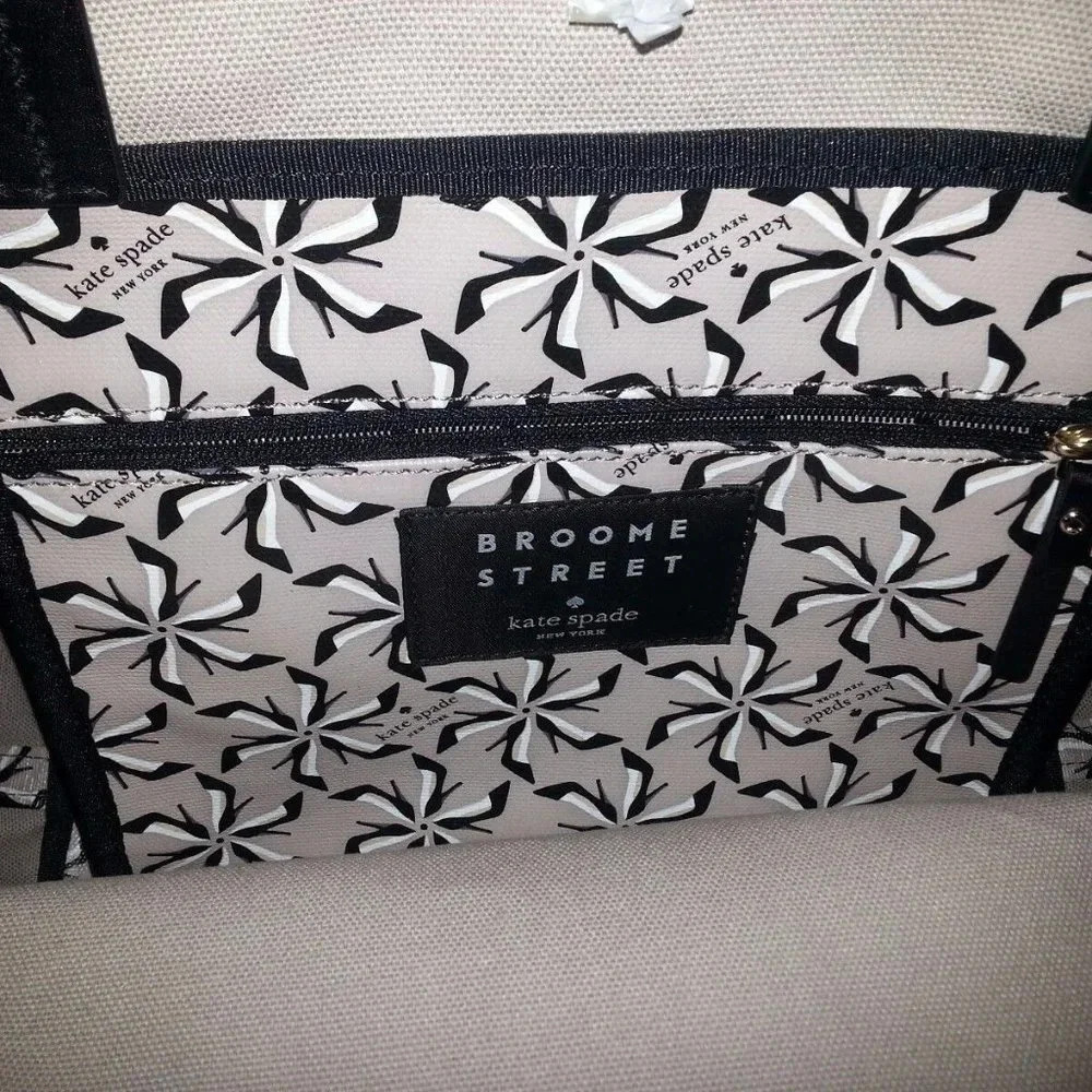 KATE SPADE-NEW YORK-Bloome Pinwheel Court-Tanner Tote-Crisp Linen-NWT - Picture 7 of 8